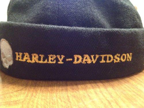 Harley Davidson Adjustable Skullcap Denim Embroidered Beanie - EUC!, US $15.00, image 5