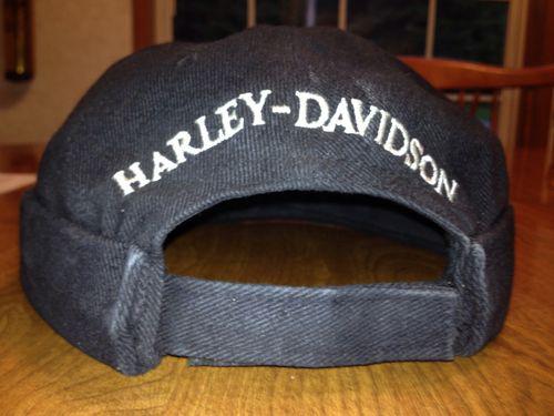 Harley Davidson Adjustable Skullcap Denim Embroidered Beanie - EUC!, US $15.00, image 6