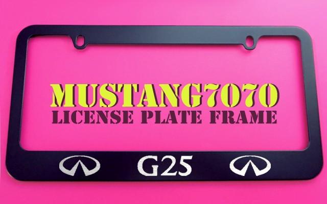 1 brand new infiniti g25 black metal license plate frame + screw caps