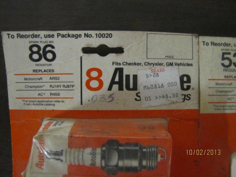 NOS VINTAGE SPARK PLUGS AUTO LITE / AC FIRE RING, US $14.99, image 2