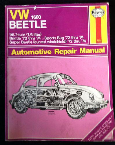 Vw 1600 beetle 1970 thru 74' repair manual