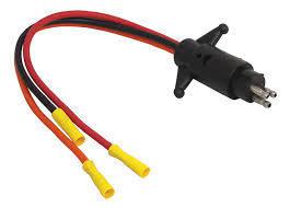 New marpac marine boat male trolling motor plug 24v 3-wires 7-1302