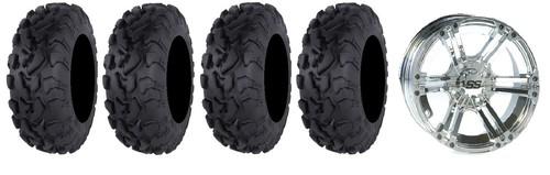 Itp ss212 14" wheels chrome 30" bajacross tires honda rincon rancher