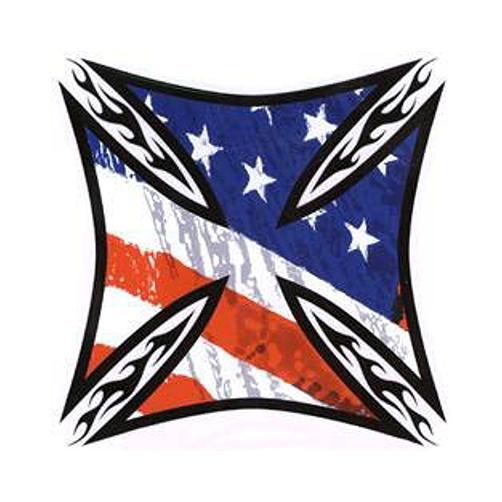 Sell USA FLAMING IRON CROSS PATRIOTIC STICKER/VINYL DECAL in Edmonton