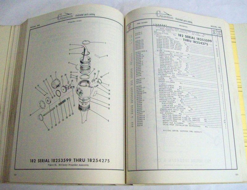 Sell Original Cessna 182 Skylane 196268 Parts Catalog in Barberton