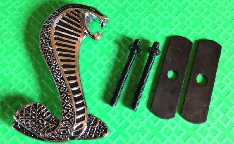 Cobra front grill badge emblem ford mustang svt gt500 shelby 5.0 roush boss