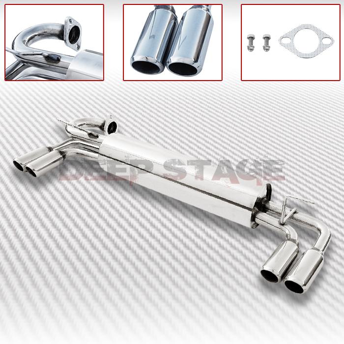 Stainless dual cat back exhaust 2" tip muffler 85-89 toyota mr2 w10 aw10 4a-ge 
