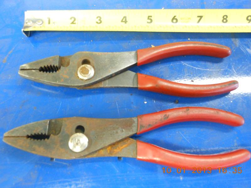 2 used snap on slip joint pliers 47cp  