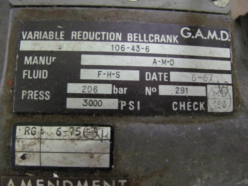 Falcon Jet Aircraft Variable Bellcrank Unit (VERY EXPENSIVE PART!), US $249.99, image 2