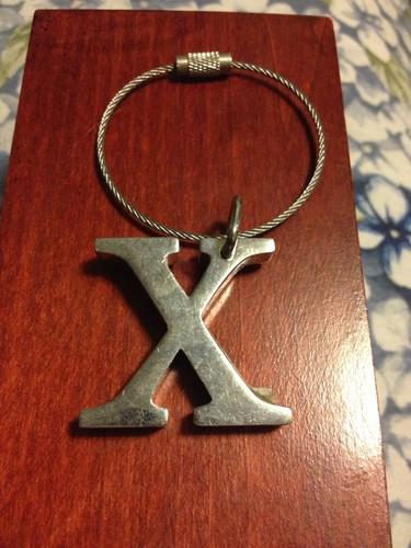 X chrome key chain new