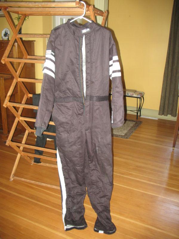 Complete fire suit and all the safety equipment you need to go racing