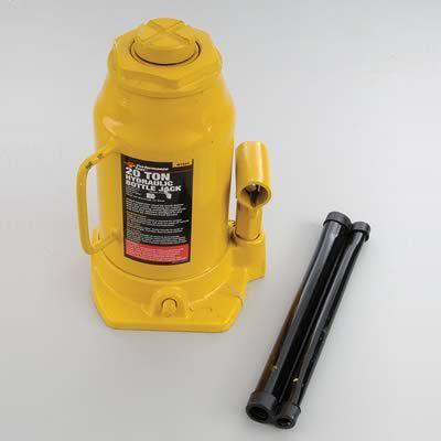 Performance bottle jack 20-ton capacity 18 3/8" maximum lift h steel/iron yellow