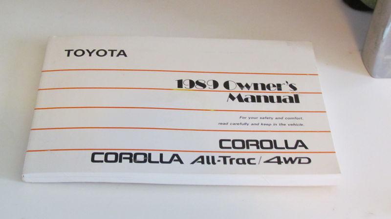 1989 toyota corolla all trac 4wd owner's manual