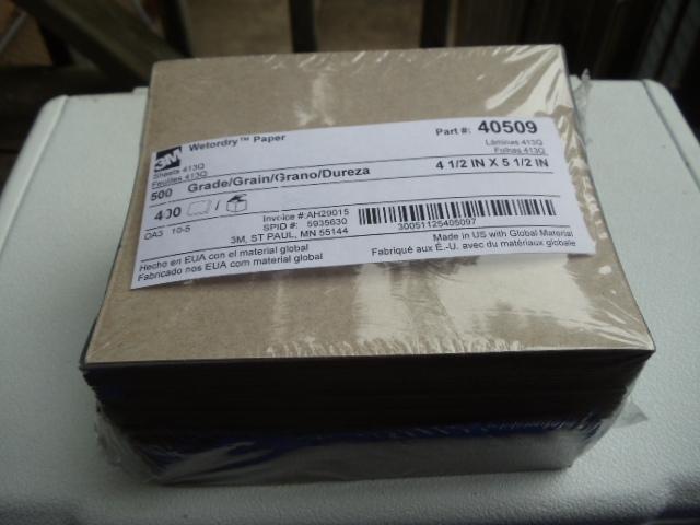 3m 40509 wetordry sandpaper  413q, 4-1/2 in x 5-1/2 in 500a grit *new* 200sheets