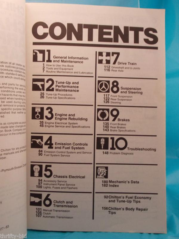 Chilton's Champ Arrow Sapporo Repair & Tune-up Guide Manual 1977 - 83 1983, US $8.95, image 2