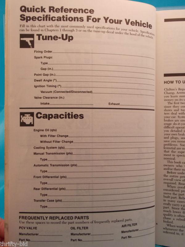 Chilton's Champ Arrow Sapporo Repair & Tune-up Guide Manual 1977 - 83 1983, US $8.95, image 4