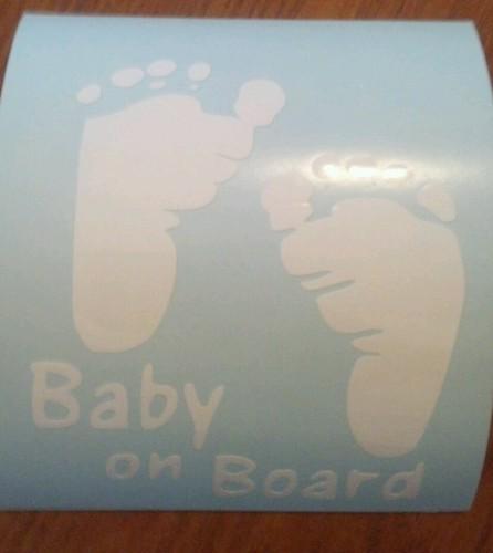 Baby on board vinyl decal chevy ford dodge jeep car truck suv