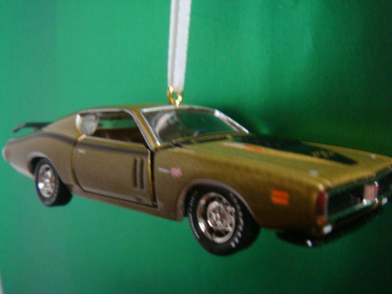 1971 '71 dodge charger r/t olive green christmas tree ornament