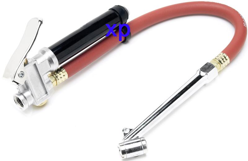 Auto motorcycle truck air tire inflator w/ gauge 10-120psi 6" chuck 12" hose new