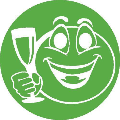 Emoticon happy hour vinyl decal for auto or home