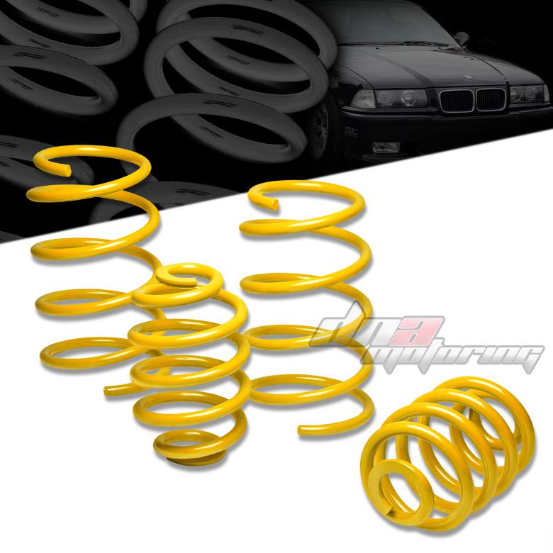 Bmw e36 3-series 1.75"drop suspension yellow lowering spring/springs f300/r250lb