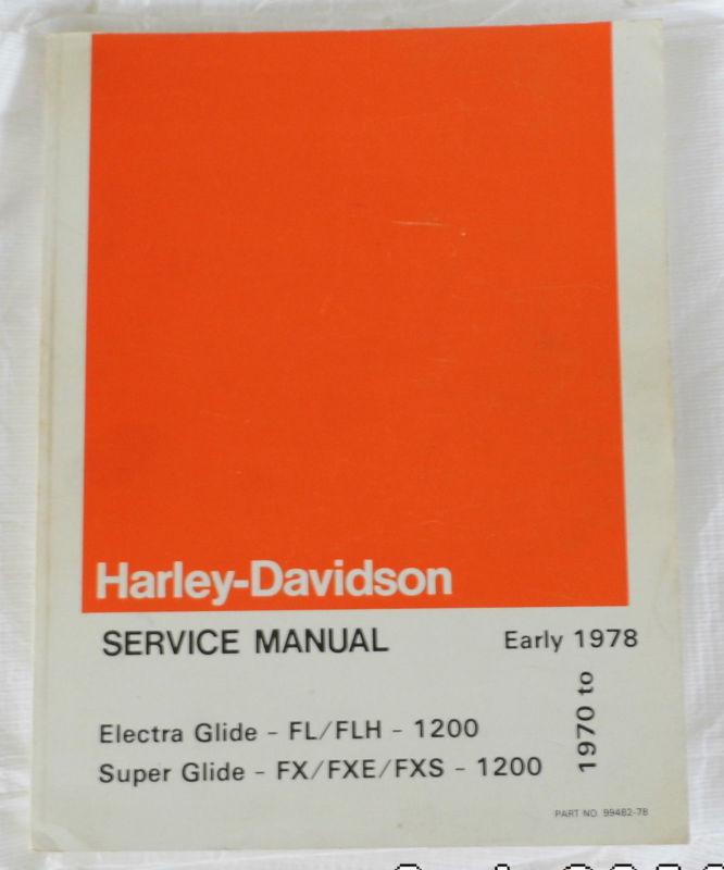  harley davidson 1970-1978 super glide & electra glide service manuals  on cd