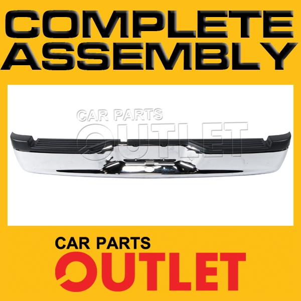 2005-2009 dodge dakota rear bumper chrome face bar+textured pad plastic assembly