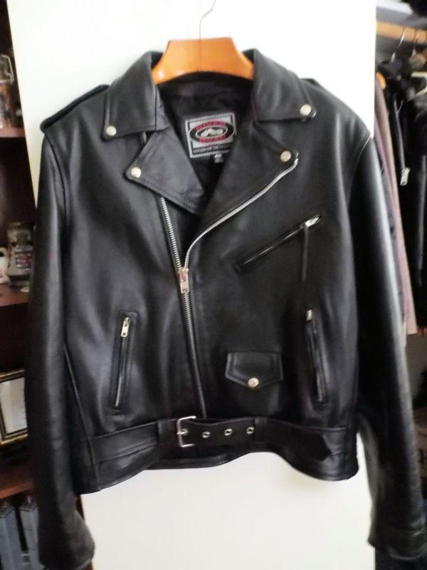Leather Motorcycle Jacket Men's Sz 48, US $72.95, image 3