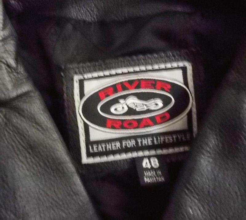 Leather Motorcycle Jacket Men's Sz 48, US $72.95, image 4