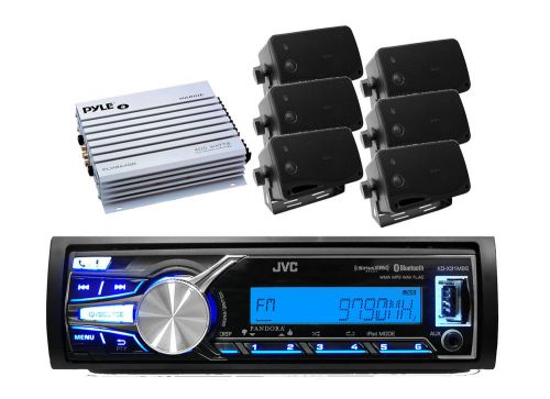 Kd-x31mbs bluetooth marine ipod aux input radio player 6 black speakers,400w amp