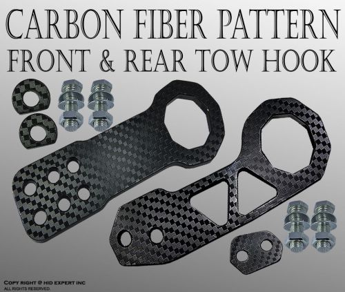 Icbeamer chevrolet 1set front &amp; rear tow hook universal cnc billet pro fu9184