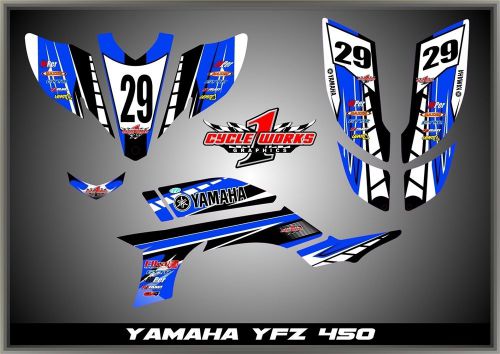 Yamaha yfz450 03- carb   semi custom graphics kit ajblu