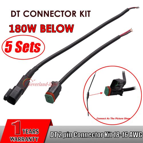 5 set 18-16 ga nickel deutsch dt 2 pin connector adapter cable kit wire leads