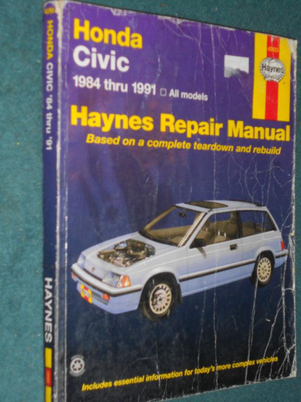 1984-1991 honda civic shop manual hayne's service book  85 86 87 88 89 90