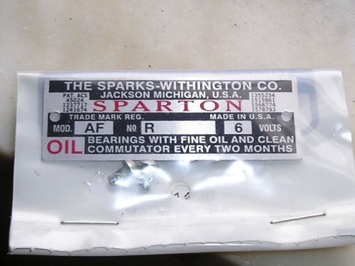 Model a ford sparton horn data serial id tag and rivets low price shipping