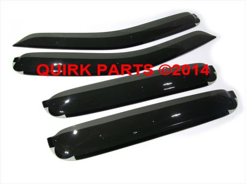2005-2014 nissan frontier crew cab side window deflector vent shade set oem new