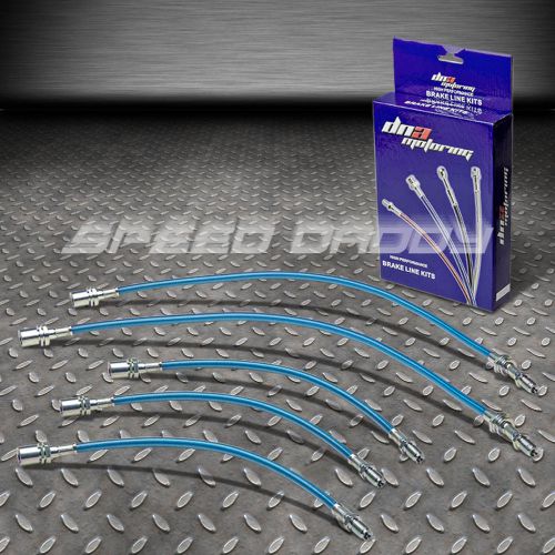 Front+rear stainless hose drum brake line/cable for 90-93 integra db da blue