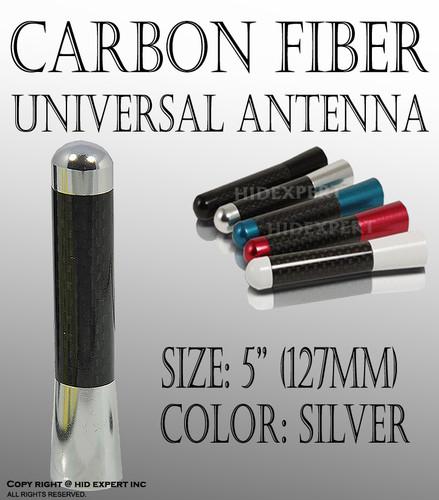 All ford 5"/ 7.6cm carbon fiber silver short universal fit antenna usdot19