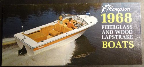 Vintage 1968 thompson fiberglass &amp; wood boat sales brochure 16 pages  (410)