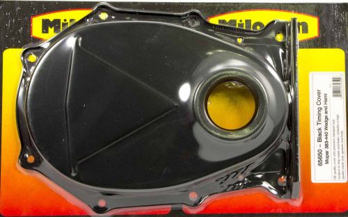 Milodon bbm black paint steel 1 piece timing cover kit p/n 65650