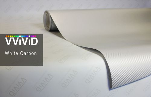 25ft x 60" 3d white carbon fiber vinyl car wrap sheet roll film sticker vvivid