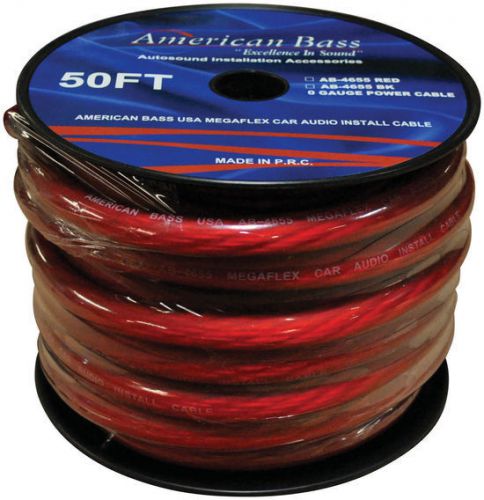 American bass ab4655rd50ft 50 ft. 1/0 gauge awg power/ground wire (red)