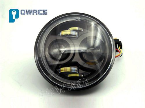 New 7" 90w 75w led headlight with angel eyes halo for harley davidson motorcycle