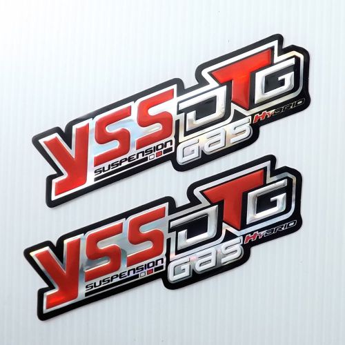 2pc. yss suspension hybrid dtg gas reflective decal sticker die-cut foil emboss