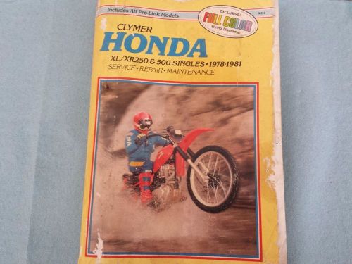 Clymer honda xl/xr250 &amp; 500 1978-1981 service repair maintenance