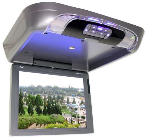 Tview t1591dvfd 15&#034; grey car video flip down car monitor dvd/usb/sd player