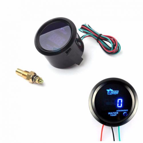 Black car auto 2&#034; 52mm digital blue led celsius water temp temperature gauge