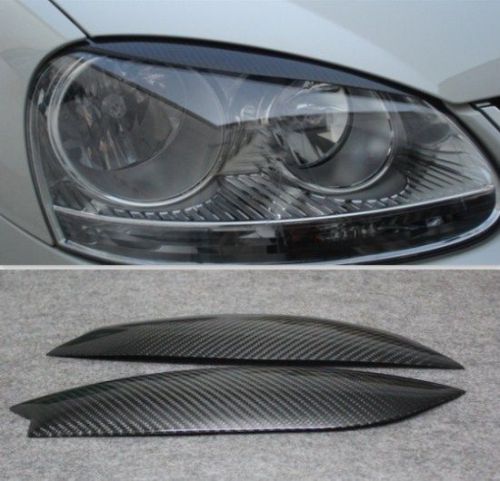 Carbon fiber head light eyelid eyebrow for vw golf 5 mk5 gti 2006-2008