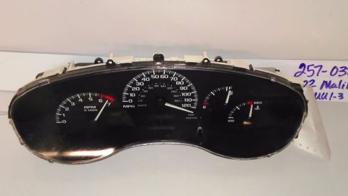 2002 chevrolet malibu speedometer cluster. 9k miles. 01 02 03