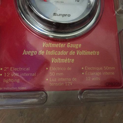 Purchase NEW Sunpro CP8205 StyleLine Voltmeter Gauge, 2 Inch White Face